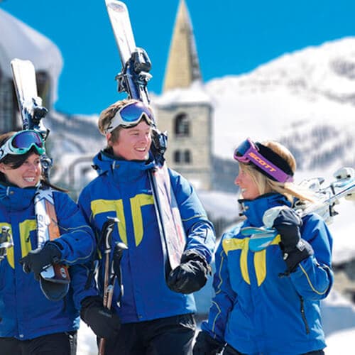 Ski staff in winter conditions